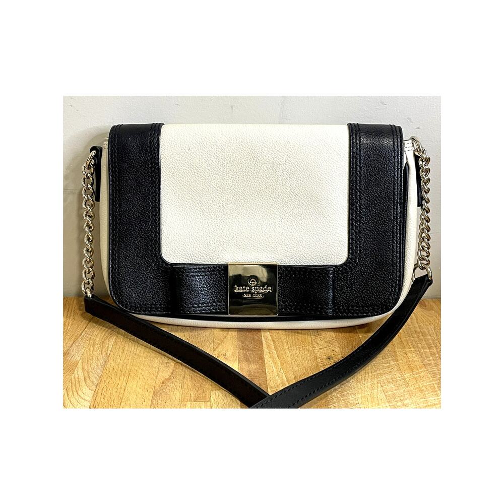 Kate Spade Cream & Black Primrose Hill Little Kaelin Two Tone Crossbody Bag